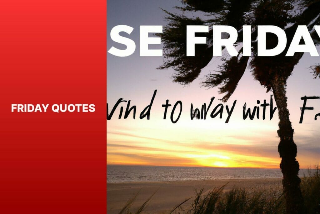 A beach scene with palm trees and the words, this friday find a way with Friday quotes.